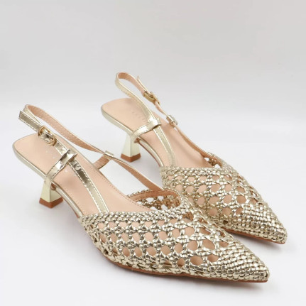 Γόβες openheel με πλεκτό σχέδιο Χ888-10