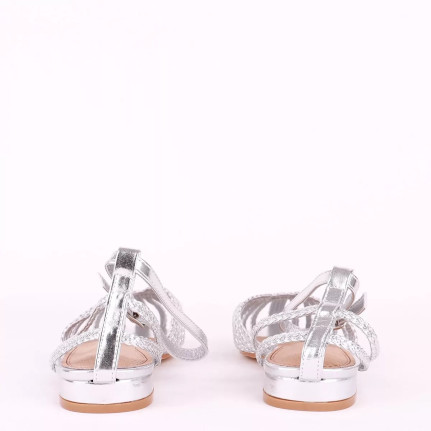 Γυναικεία flat σανδάλια με ψάθινη πλέξη Alta moda Q8288