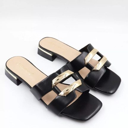 Mules με χρυσό τοκά P2967