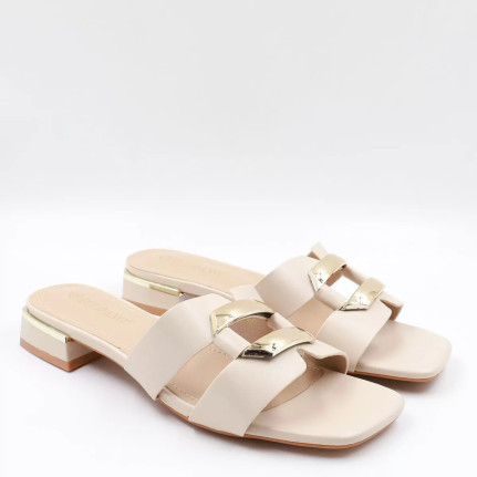 Mules με χρυσό τοκά P2967